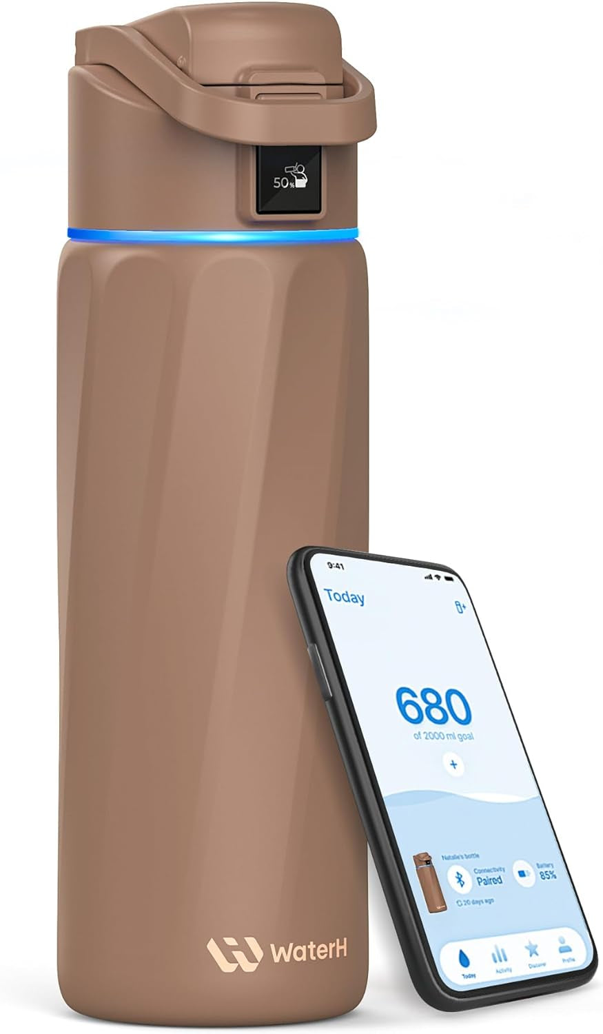 BOOST Smart Water Bottle with Reminder & Tracker, Double Wall Vacuum Insulated Bottles Stainless Steel, 32Oz Bpa-Free Wide Mouth for School, Gym, Office, Ideal for Father'S Day