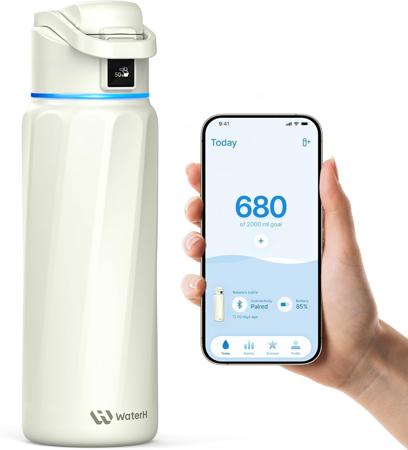 BOOST Smart Water Bottle with Reminder & Tracker, Double Wall Vacuum Insulated Bottles Stainless Steel, 32Oz Bpa-Free Wide Mouth for School, Gym, Office, Ideal for Father'S Day