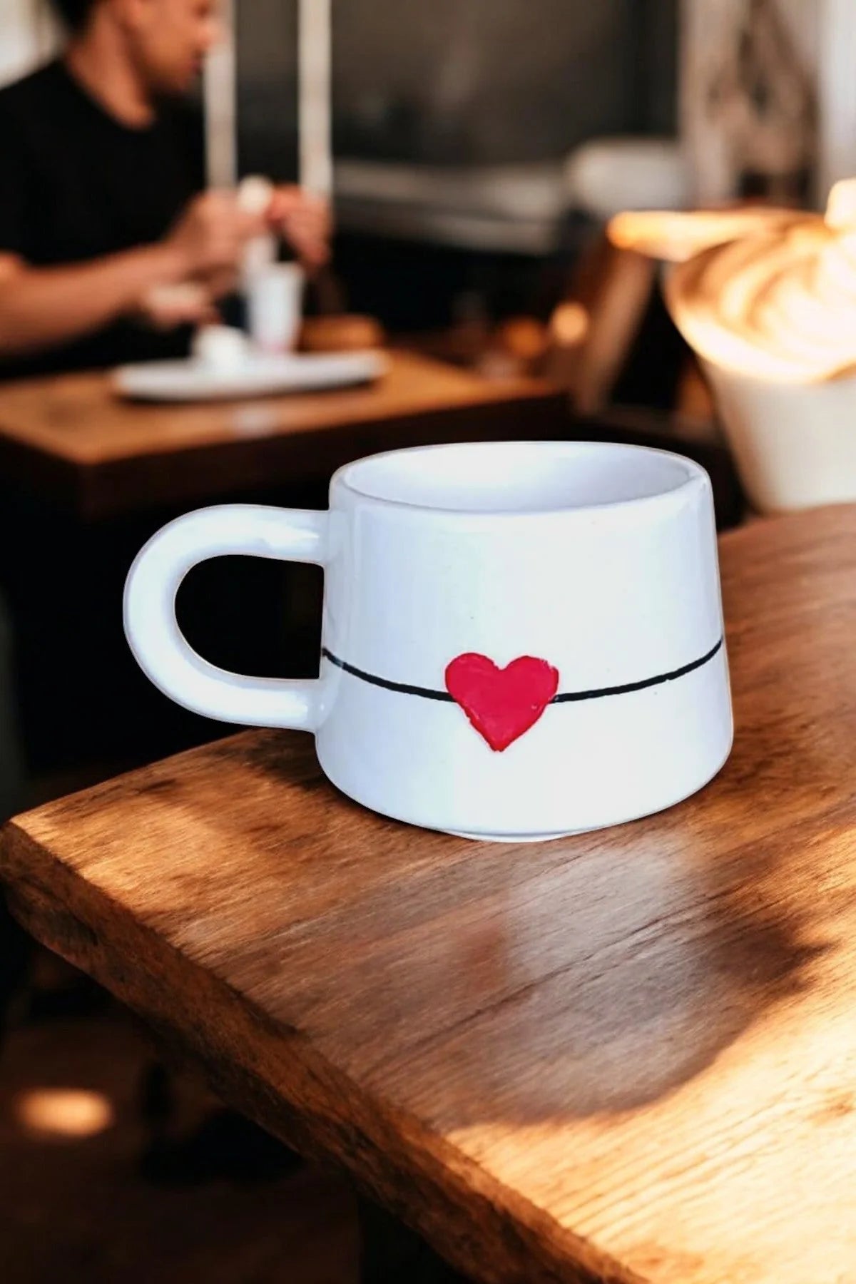 Handmade Ceramic Heart Mug for Valentine’S Day Gift