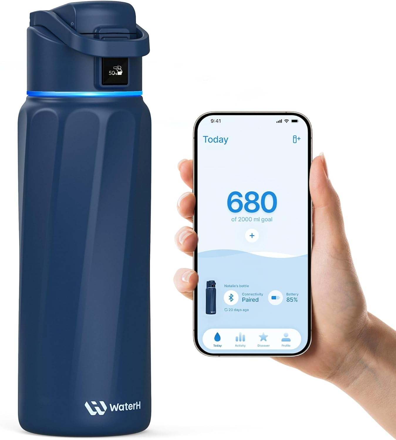 BOOST Smart Water Bottle with Reminder & Tracker, Double Wall Vacuum Insulated Bottles Stainless Steel, 32Oz Bpa-Free Wide Mouth for School, Gym, Office, Ideal for Father'S Day