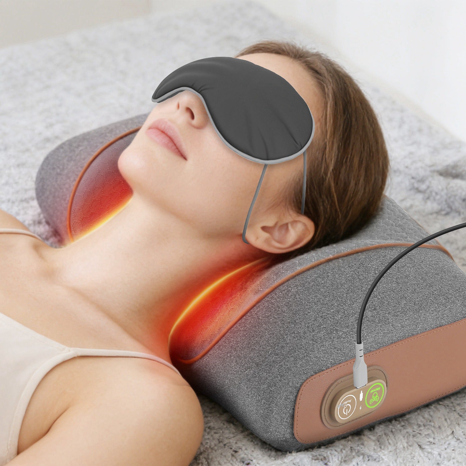 3-In-1 Neck Massager Pillow Ergonomic Massager with Heating Vibration Air Compression 30Min Timer for Neck Back Shoulder Pain Relief