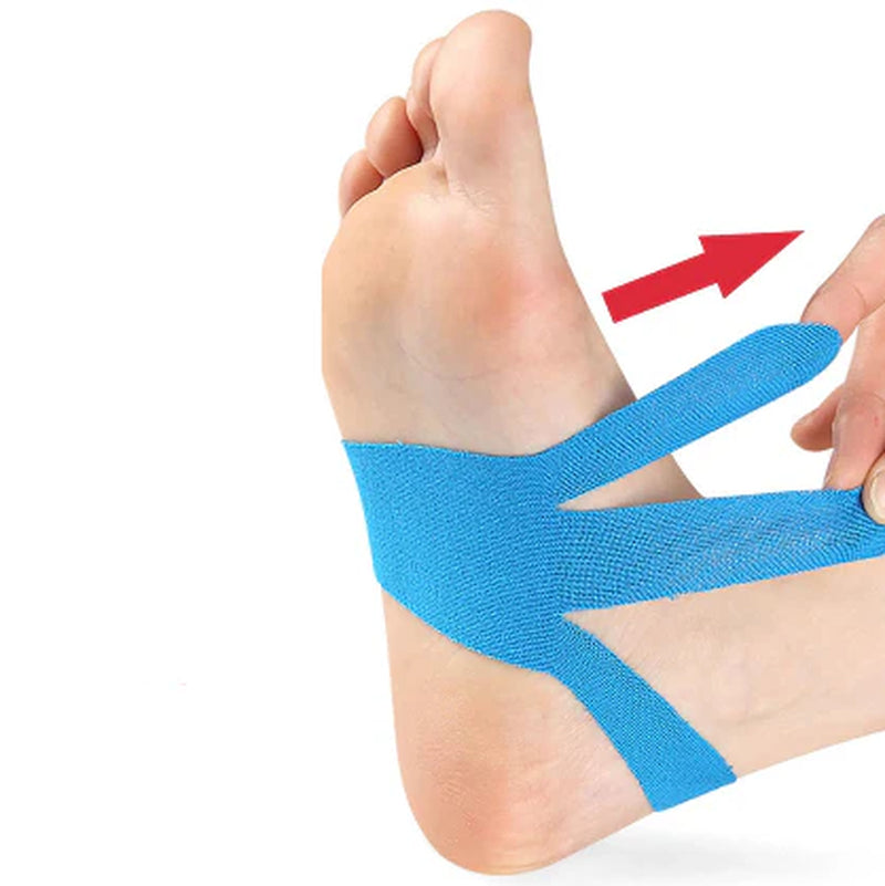 Black Precut Kinesiology Tape, 10 PCS Waterproof Breathable Foot Plantar Fasciitis Pain Relief Strips Athletic Tapes, Elastic Sports Joints Support Muscle Tape for Feet Arch Ankle Hands Carpal Tunnel