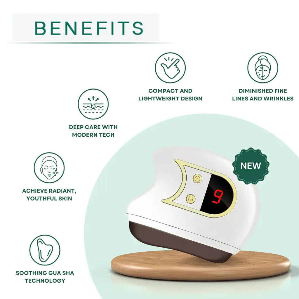 Electric Gua Sha Facial Sculpting Device | Heat, Red Light & Vibration | Anti-Aging Face Massager