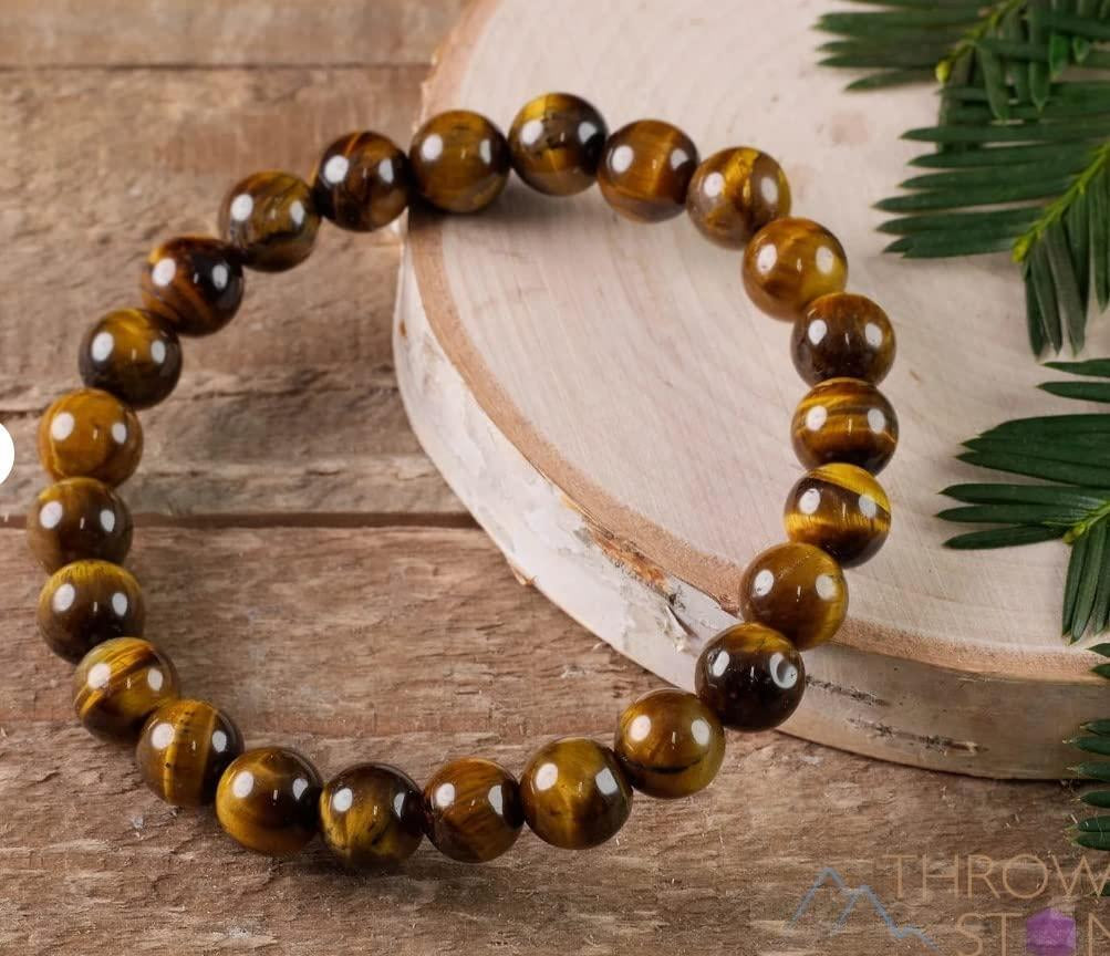 Genuine Tiger Eye Bracelet 10Mm Natural Yellow Brown Tiger'S Eye Yoga Bracelets