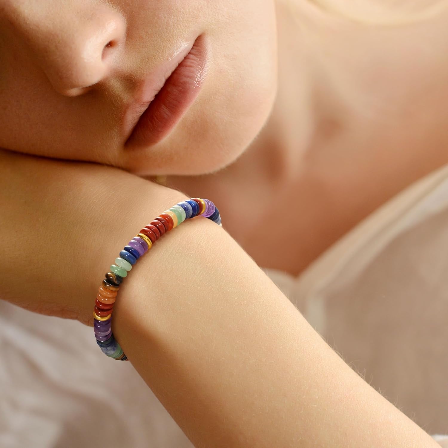 Crystals and Healing Stones Beaded Bracelets Stress Relief Spiritual Gifts for Women