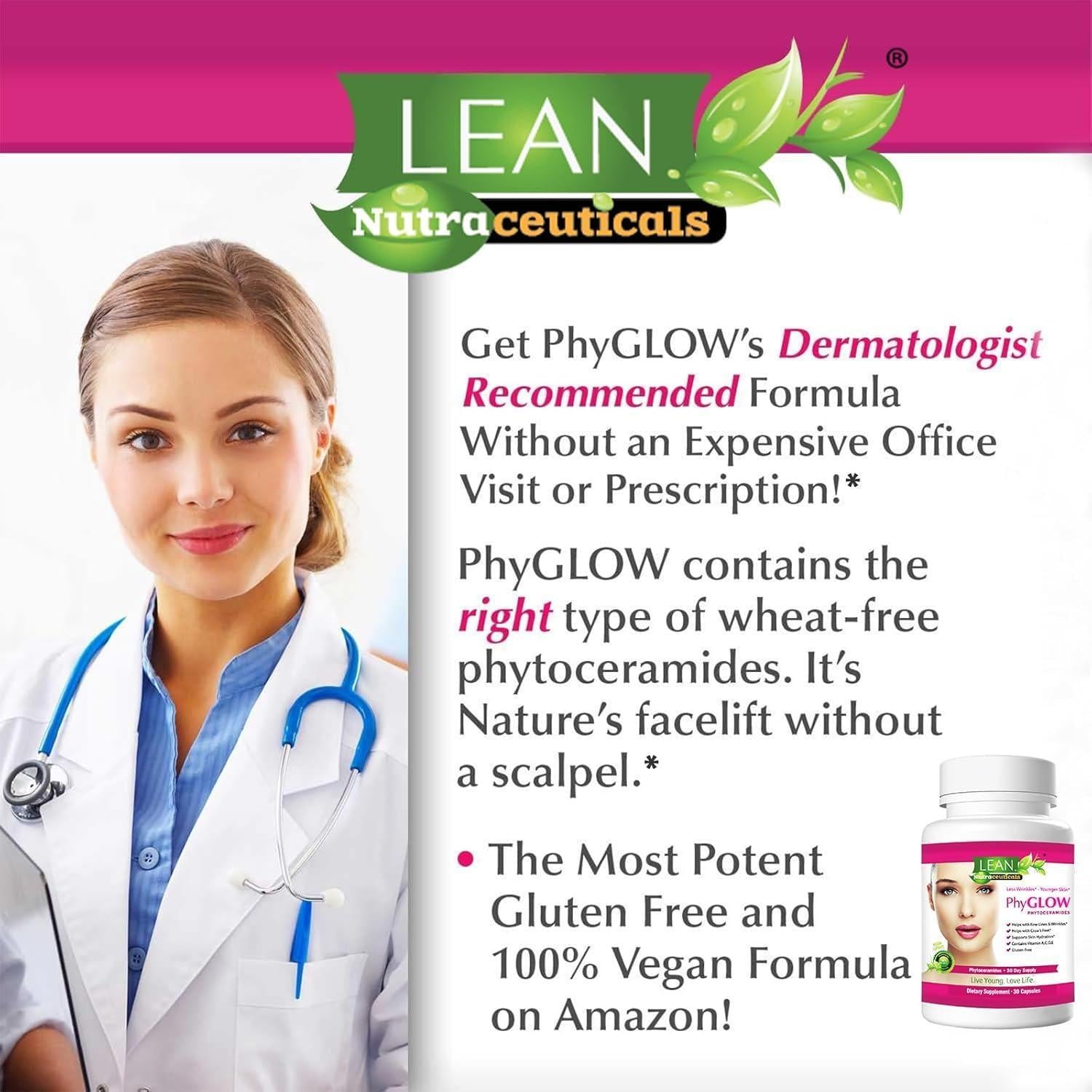 Phytoceramides 350Mg Ceramide Skin Care Hydration Moisture Restoring Beauty Supplement with Multivitamins A, C, D, E, Phyglow Super Vegan anti Aging Wrinkle Support Pills for Women and Men 30 Capsules