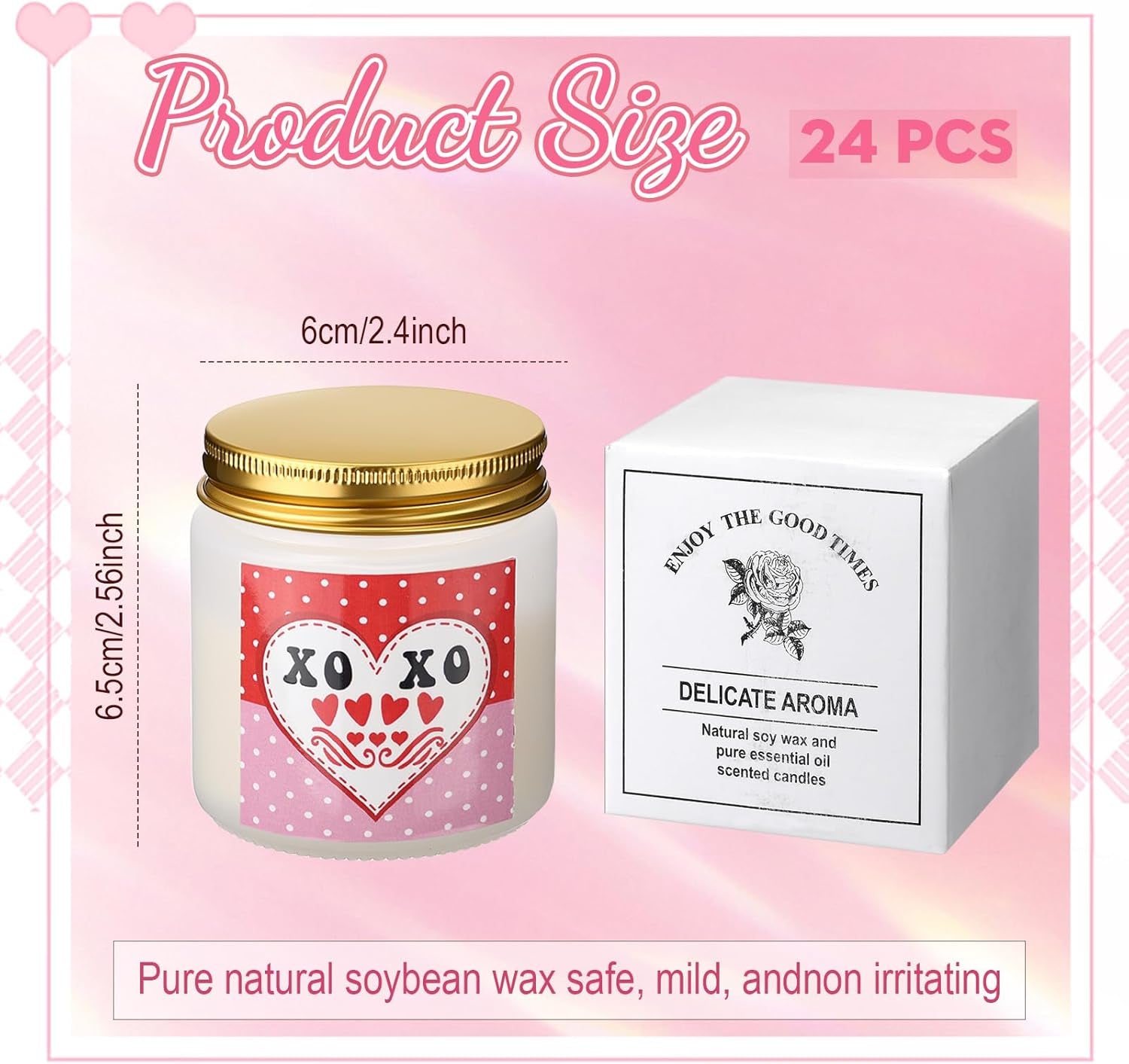 6 Packs Valentine'S Scented Candle Gift Set for Her Girlfriend Wife 2.8Oz Long Lasting Burning Aromatherapy Soy Wax Jar Candle Romantic Anniversary Valentine Decorative Gift for Women Men