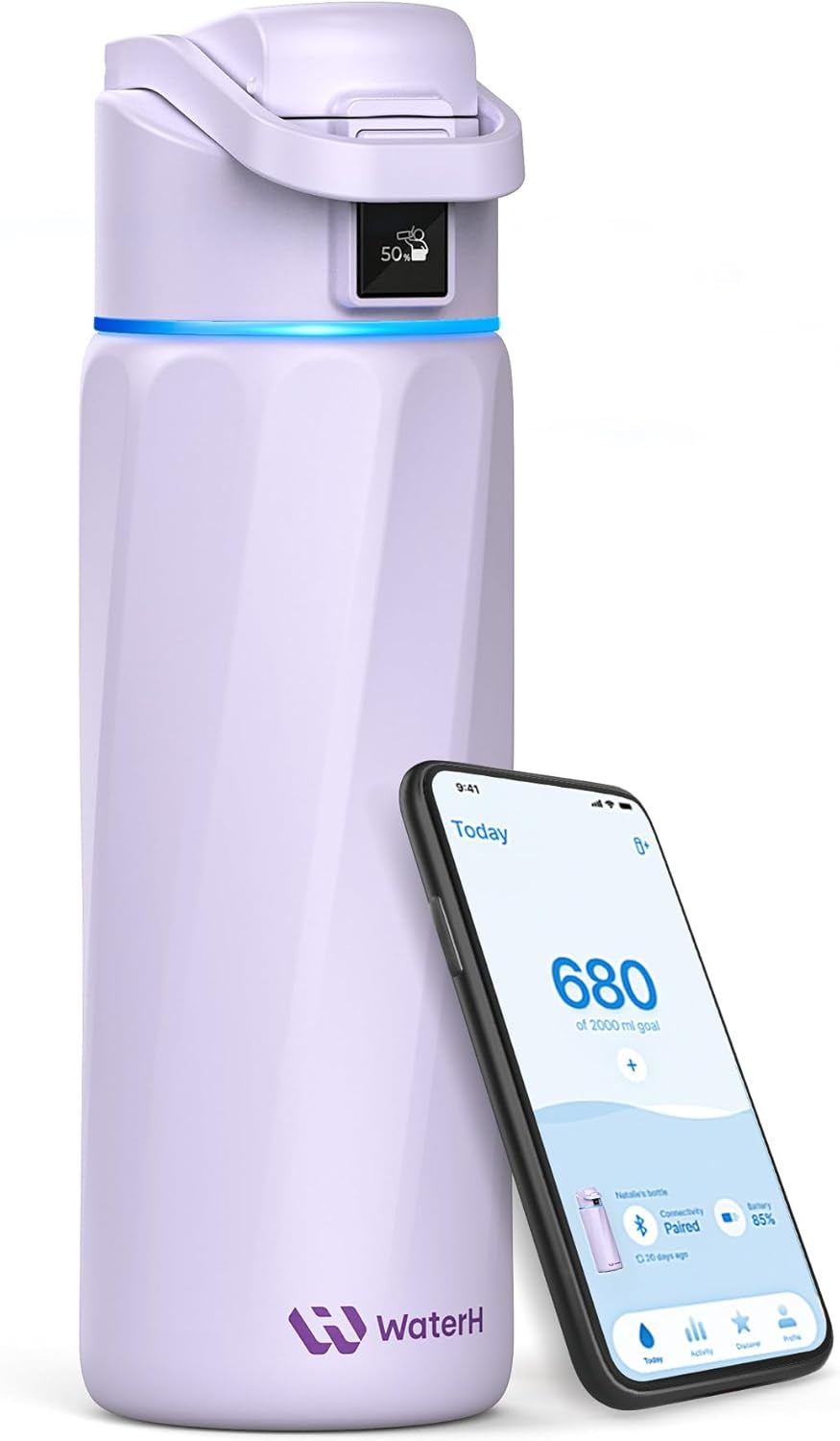 BOOST Smart Water Bottle with Reminder & Tracker, Double Wall Vacuum Insulated Bottles Stainless Steel, 32Oz Bpa-Free Wide Mouth for School, Gym, Office, Ideal for Father'S Day