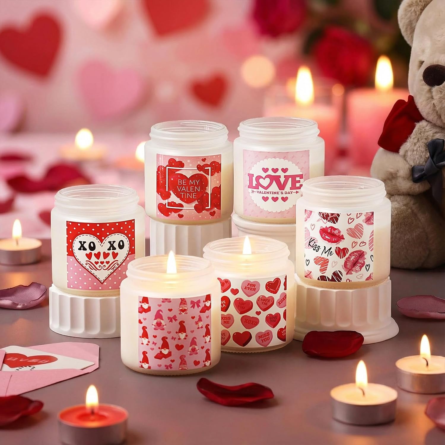 6 Packs Valentine'S Scented Candle Gift Set for Her Girlfriend Wife 2.8Oz Long Lasting Burning Aromatherapy Soy Wax Jar Candle Romantic Anniversary Valentine Decorative Gift for Women Men