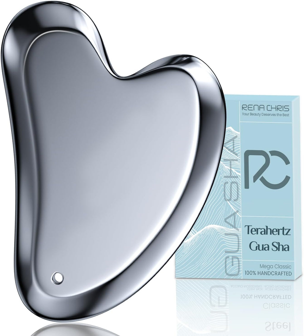 Gua Sha Facial Tools, Stainless Steel Guasha Tool for Acupuncture, Manual Massage Tool for Jawline Sculpting and Puffiness Reducing, Gua Sha Facial Massage Tool, Skin-Care Gift