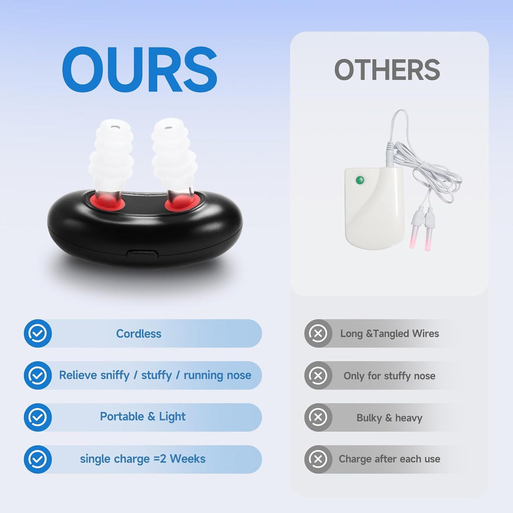 2Pcs Colds Red Light Nasal Therapy Device, Red Light Nasal Therapy Instrument Red Light Nasal Therapy for Nose, Nasal Soothing Device