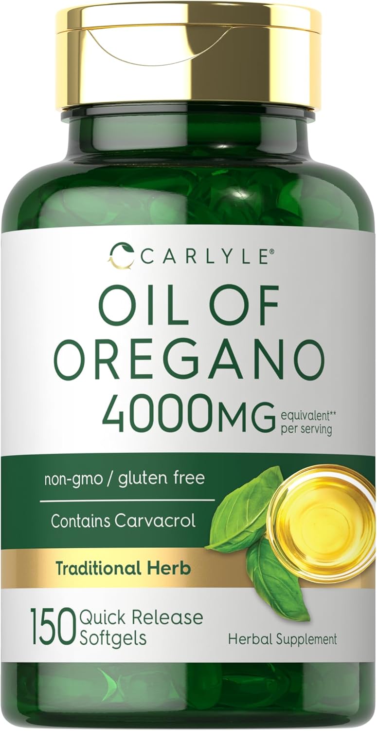 Oregano Oil 4000Mg Supplement | 150 Softgel Capsules | Contains Carvacrol | Non-Gmo & Gluten Free Formula