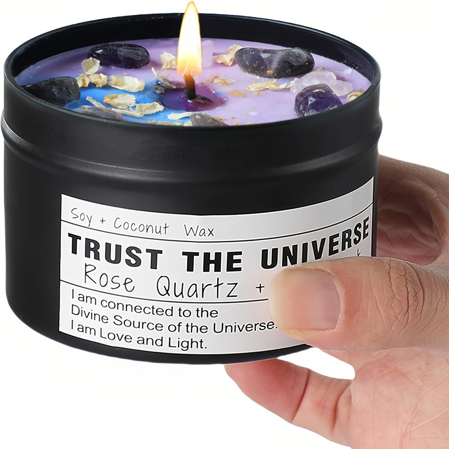 Healing Candles, Manifestation Magical Candles, Energy, Chakras, Law of Attraction, Gifts to Empower Women, Birthday Graduation Gifts, Emotional Support. (Trust the Universe)