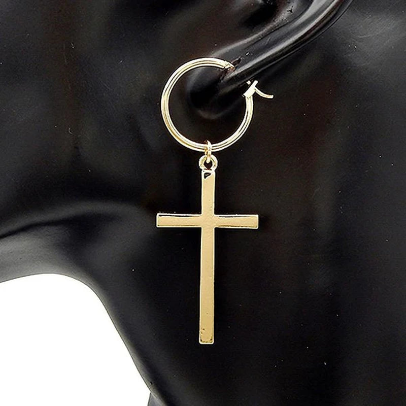 Dangle Cross W Baby Hoop Earrings