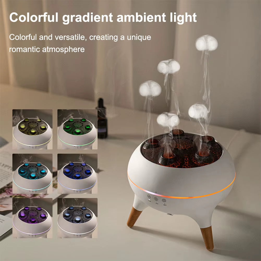 Dynamic Jellyfish Essential Oil Diffuser Remote Control Aromatherapy Diffuser with Colorful Night Lights Air Diffuser Humidifier