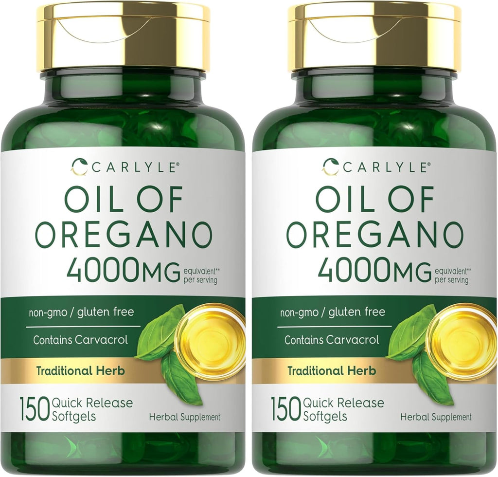 Oregano Oil 4000Mg Supplement | 150 Softgel Capsules | Contains Carvacrol | Non-Gmo & Gluten Free Formula