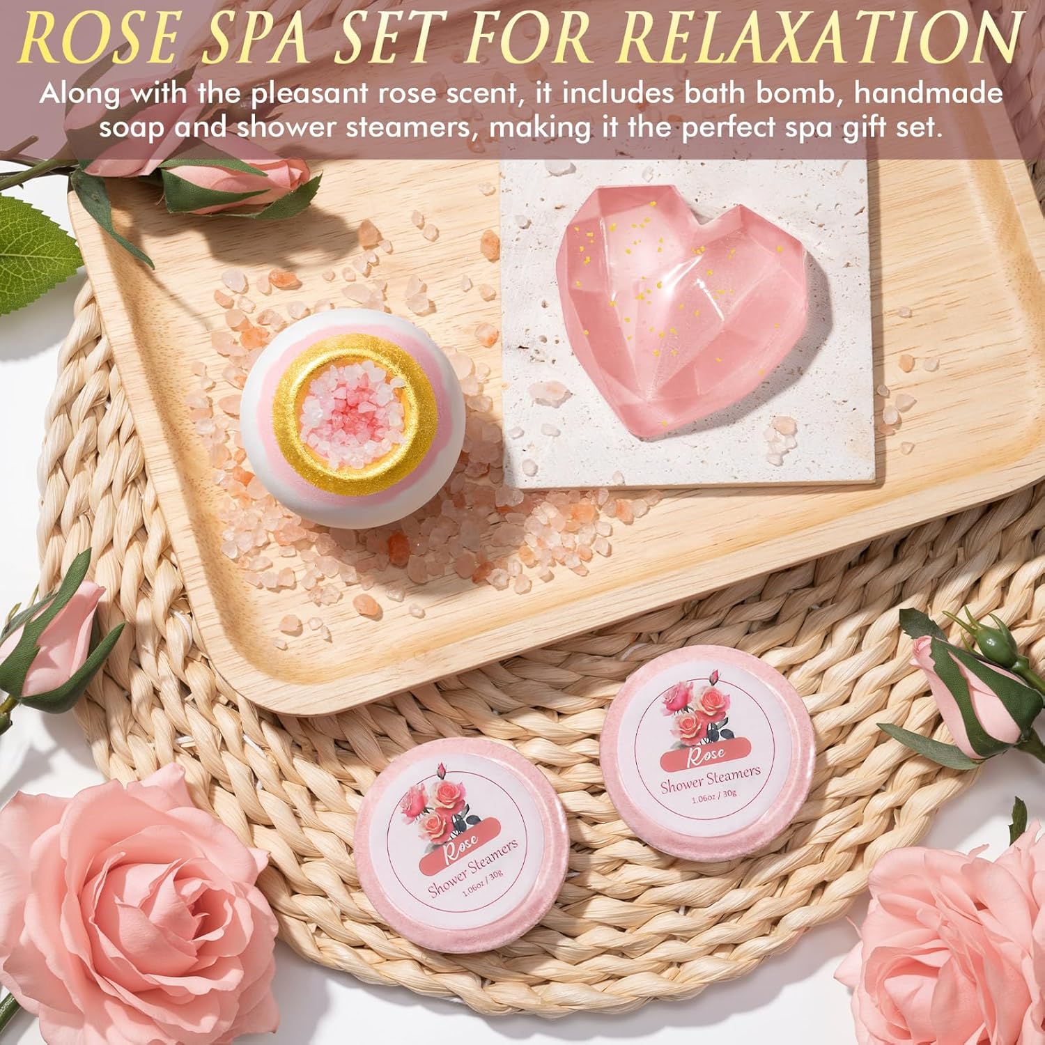 Mothers Day Birthday Gifts for Women, Self Care Get Well Soon Gift Baskets for Women, Rose Relaxing Spa Gifts Care Package with Blanket, Unique Gift Baskets for Mom Her Wife Girlfriend Friend Sister
