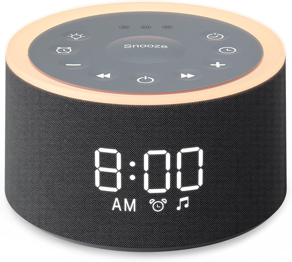 Dreamegg D1+ Sound Machine & Alarm Clock - Sound Machine for Sleep, White Noise Machine with 29 Soothing Sounds, Night Light, 0-100% Dimmable, White Noise Alarm Clock for Bedrooms Adults Baby