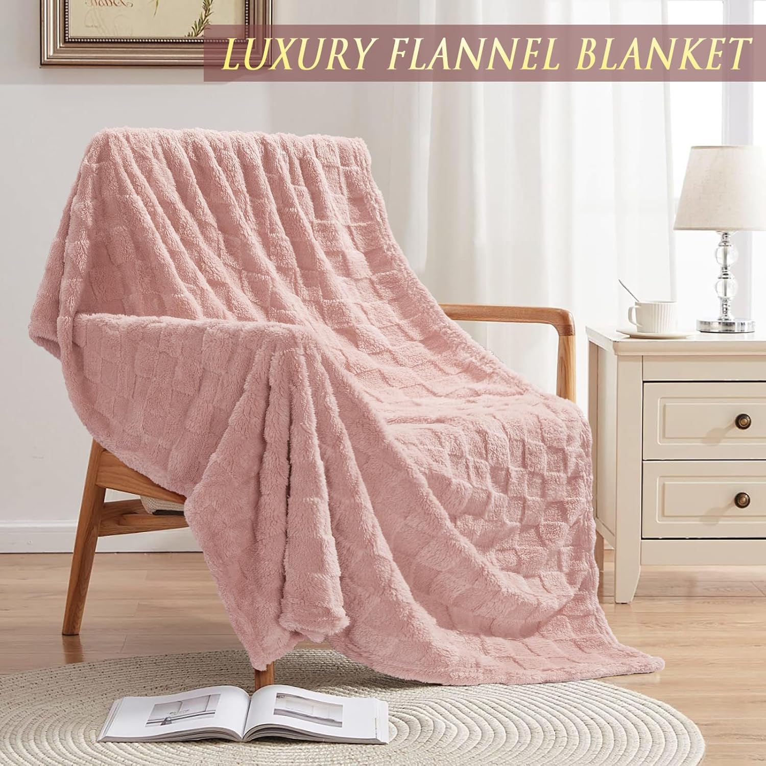Mothers Day Birthday Gifts for Women, Self Care Get Well Soon Gift Baskets for Women, Rose Relaxing Spa Gifts Care Package with Blanket, Unique Gift Baskets for Mom Her Wife Girlfriend Friend Sister