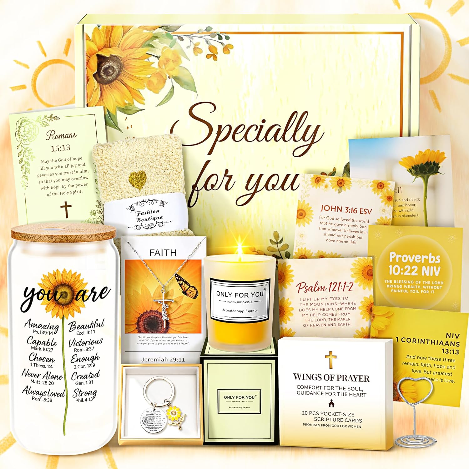 11PCS Christian Gifts for Women Faith, Inspirational Gifts for Women, Pink Birthday Spiritual Religious Basket Set,Self Care Get Well Soon Baskets for Mom,Friends,Wife,Girlfriends