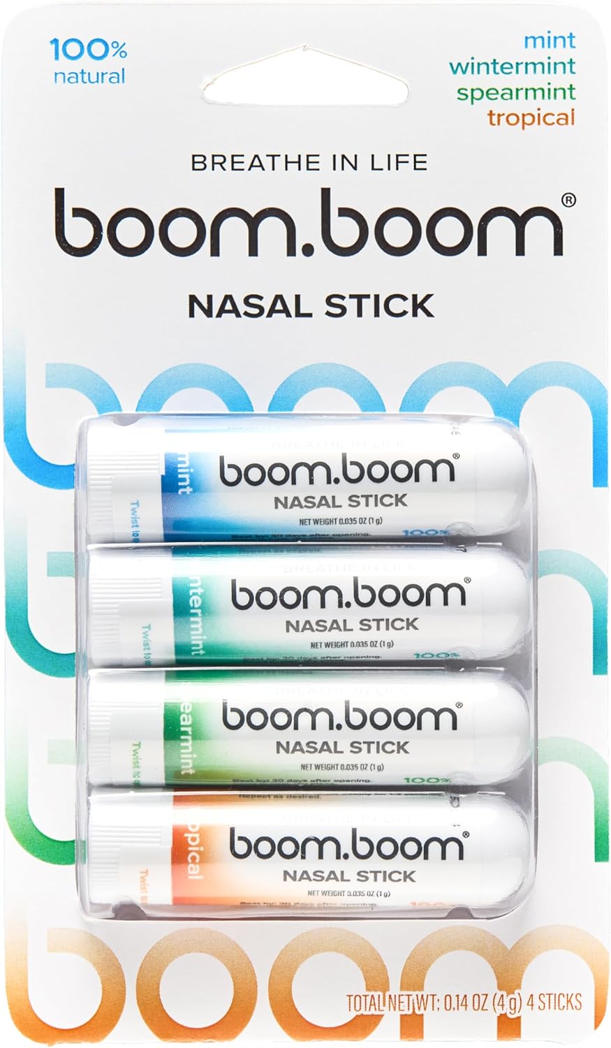 Nasal Stick | Vapor Flow Technology | Cool Refreshing Sensation | Natural Mood Boost | Simple Ingredients | Essential Oils + Menthol Inhaler (Mint, Wintermint, Tropical, Spearmint)