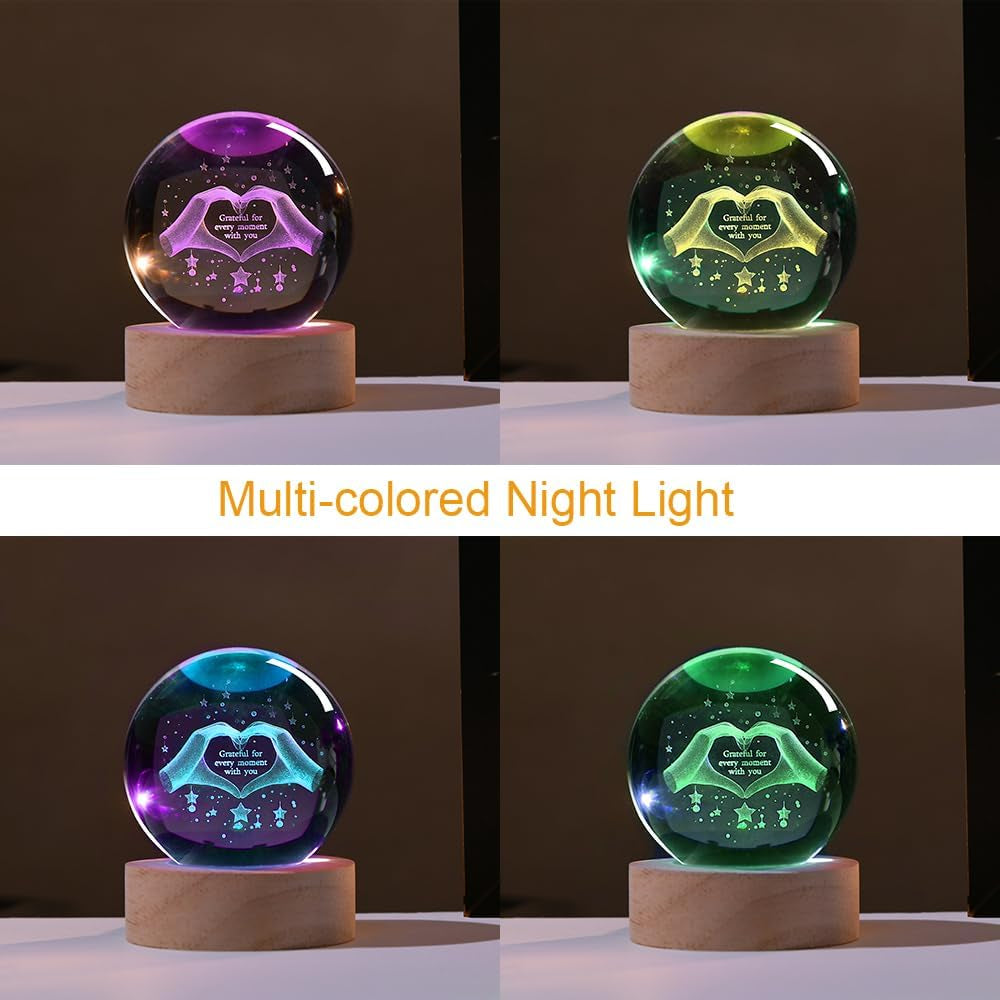 3D Couple Crystal Ball Love Gifts for Her Valentine'S Gifts for Women 60Mm Glass Romantic Gift for Wife Globe Decor Love Gifts Anniversary Christmas Birthday Gifts