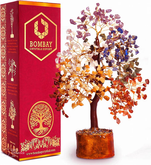 7 Chakra Crystal Tree of Life | Handmade Healing Gemstone Bonsai | Positive Energy & Home Décor Gift