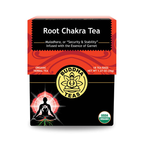 - Root Chakra Tea - Organic Herbal Tea - for Security & Stability - with Ashwagandha Root, Raspberry Leaf, Cloves & Garnet Essence - 100% Kosher & Non-Gmo - 18 Tea Bags (Pack of 1)