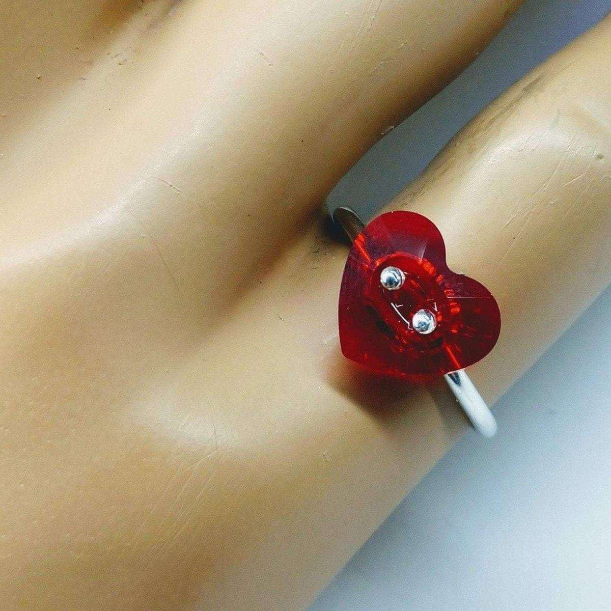 I Love You Crystal Heart Bling Ring