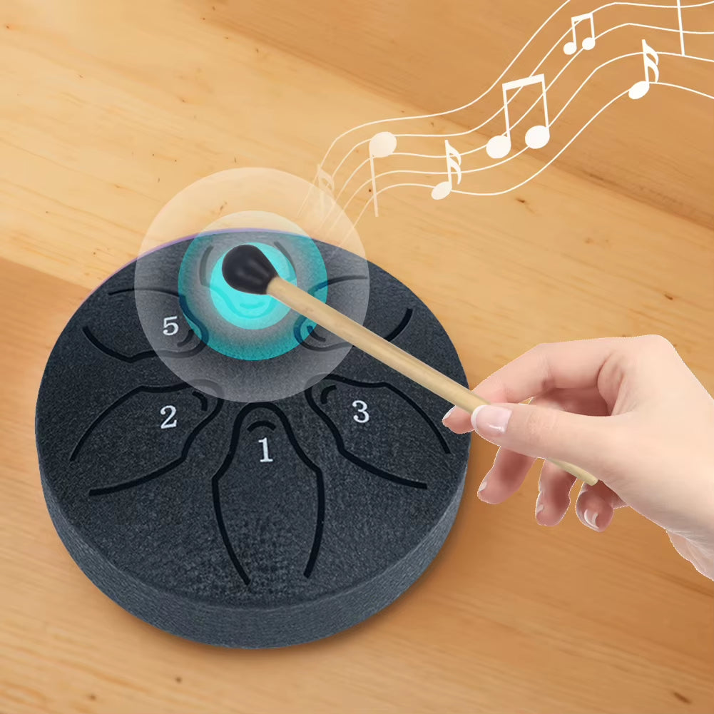 3 Inches 6 Notes Rain Drum for outside Hand Pan Drum Percussion Musical Instruments for Yoga Meditation Unique Gift