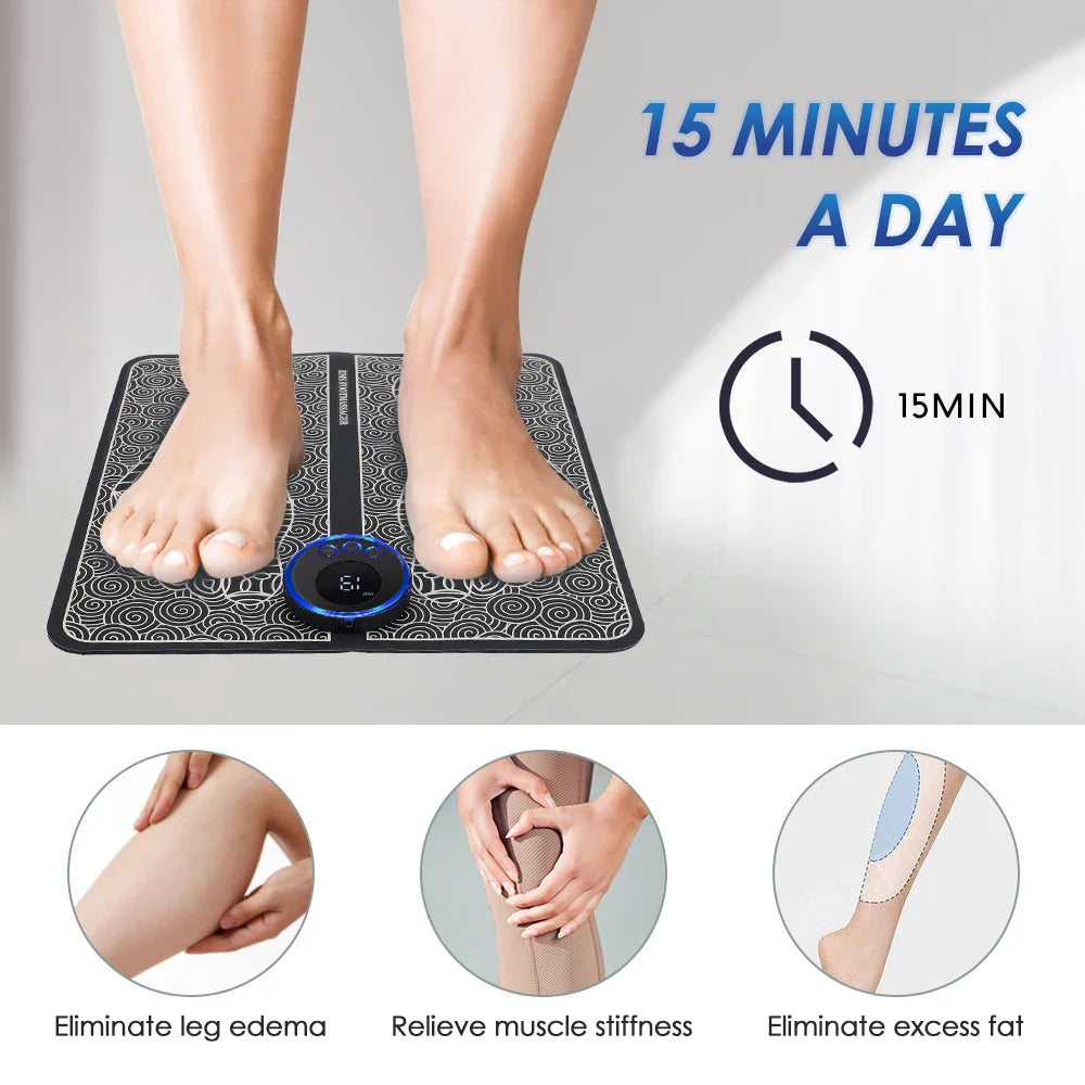 Transcutaneous Electronic Nerve Stimulator, EMS Foot Massager for Muscle Relaxation, LCD Display Screen,Back & Legs Massager