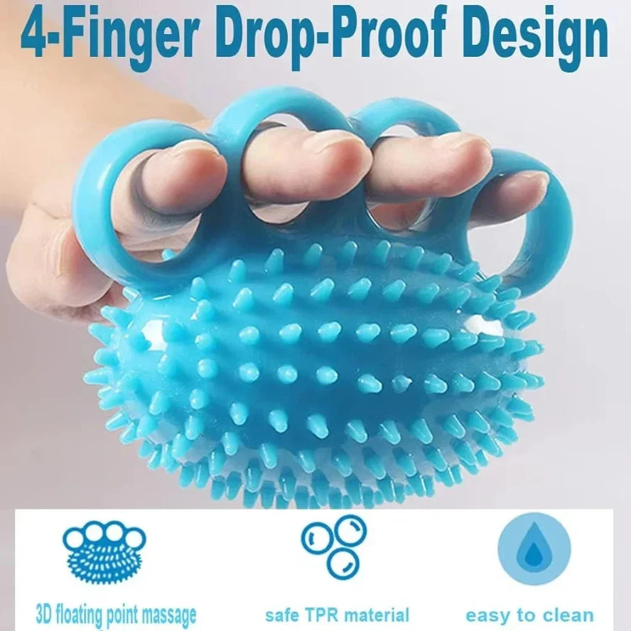 1PC Hand Grip Strengthener Finger Exerciser Training Ball for Patient Recovery Elderly Stroke Arthritis Physical Therapy Anxiety Stress Relief Pressure Squeeze for Yoga Athletes Musicians Muscles Massage