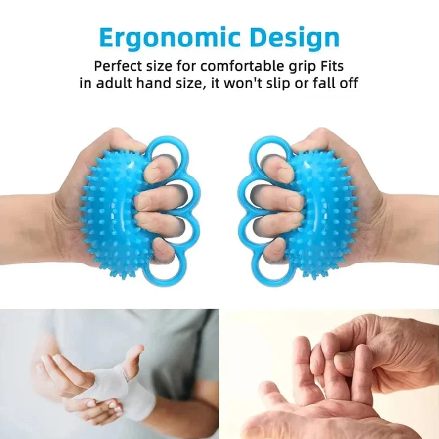 1PC Hand Grip Strengthener Finger Exerciser Training Ball for Patient Recovery Elderly Stroke Arthritis Physical Therapy Anxiety Stress Relief Pressure Squeeze for Yoga Athletes Musicians Muscles Massage