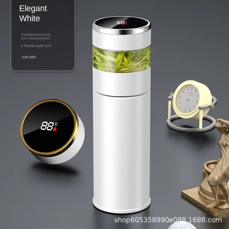 Teapot 316 Intelligent Temperature Measurement Insulated Cup LED Temperature Display Travel Tea Cup Stainless Steel Filter
