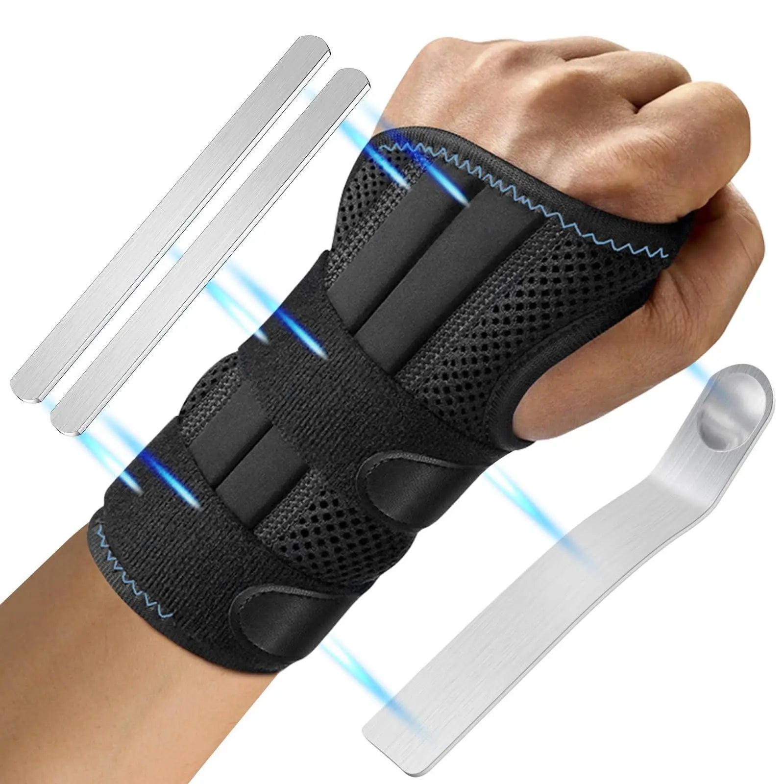 1PC Breathable Wrist Brace, Thin Mesh Wrist Wraps Support for Tendonitis, Arthritis, Carpal Tunnel Pain Relief, Adjustable Wrist Compression Strap for Workouts, Fitness, Weightlifting, Fits Both Hands