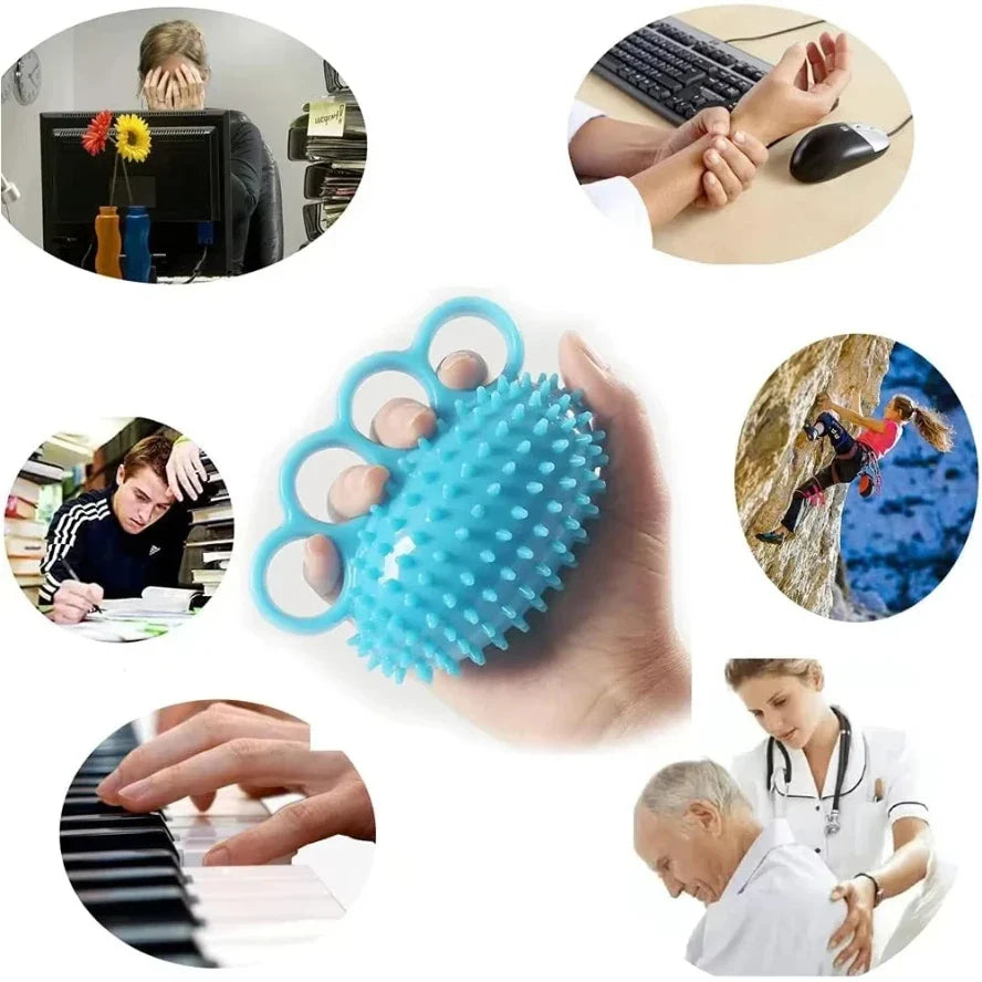 1PC Hand Grip Strengthener Finger Exerciser Training Ball for Patient Recovery Elderly Stroke Arthritis Physical Therapy Anxiety Stress Relief Pressure Squeeze for Yoga Athletes Musicians Muscles Massage