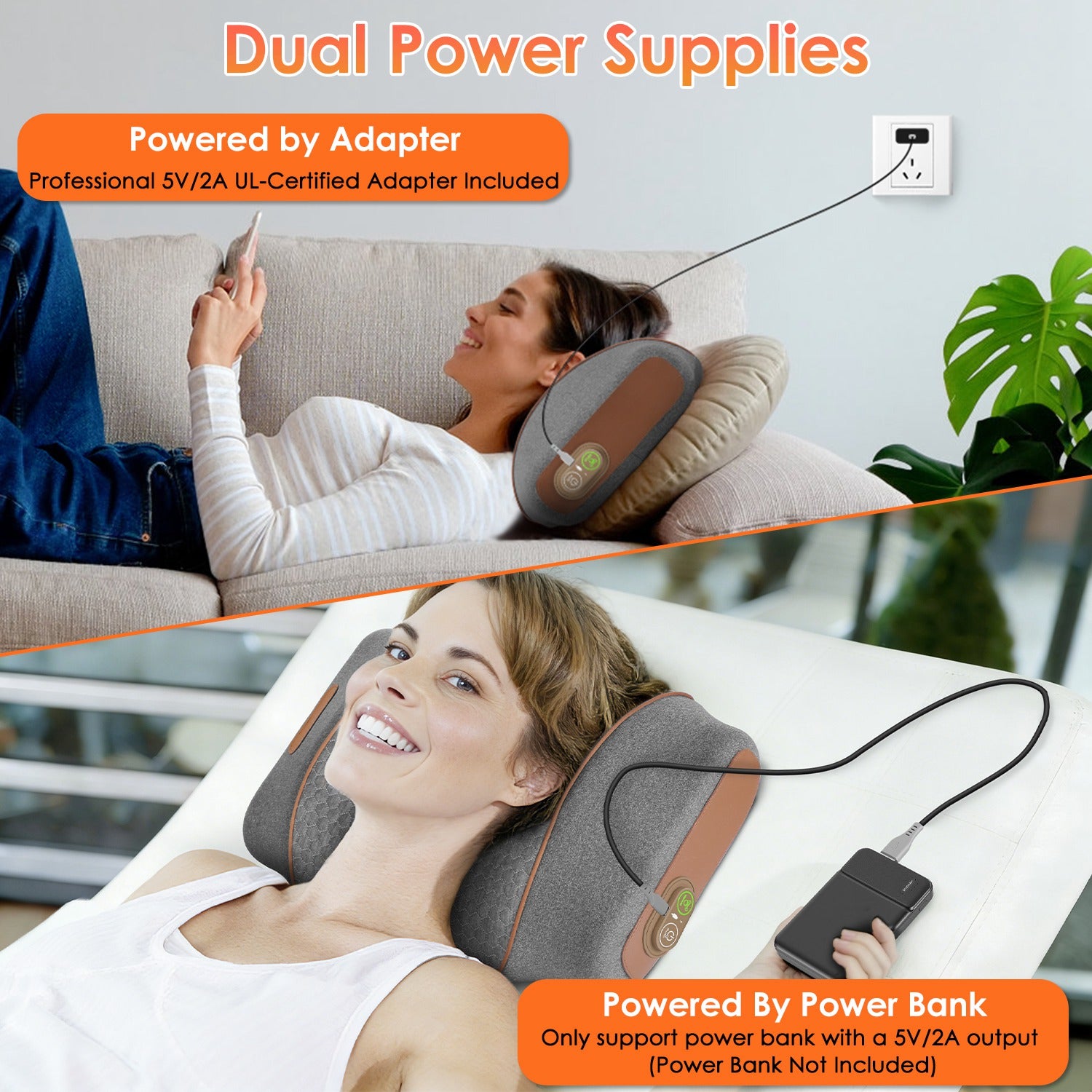 3-In-1 Neck Massager Pillow Ergonomic Massager with Heating Vibration Air Compression 30Min Timer for Neck Back Shoulder Pain Relief