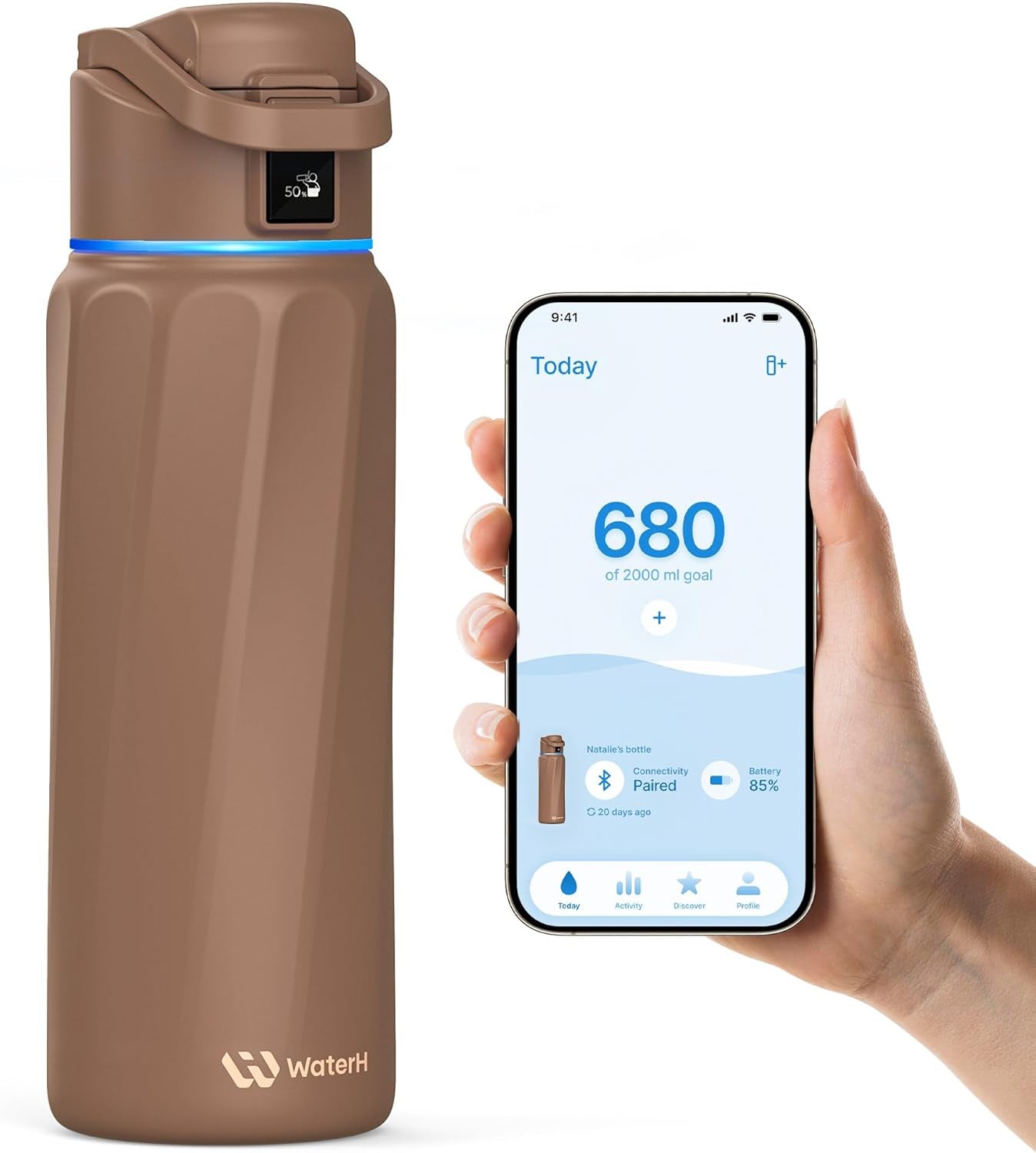 BOOST Smart Water Bottle with Reminder & Tracker, Double Wall Vacuum Insulated Bottles Stainless Steel, 32Oz Bpa-Free Wide Mouth for School, Gym, Office, Ideal for Father'S Day