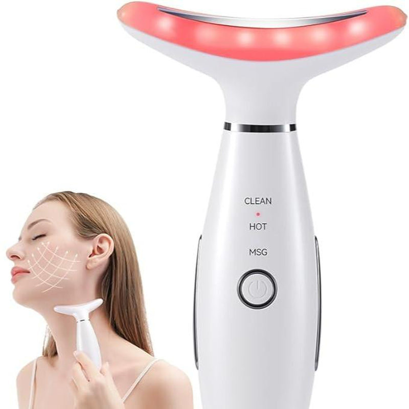 7-in-1 Face & Neck Massager | 7-Color LED, Vibration & Heating | Portable Facial Sculpting Tool