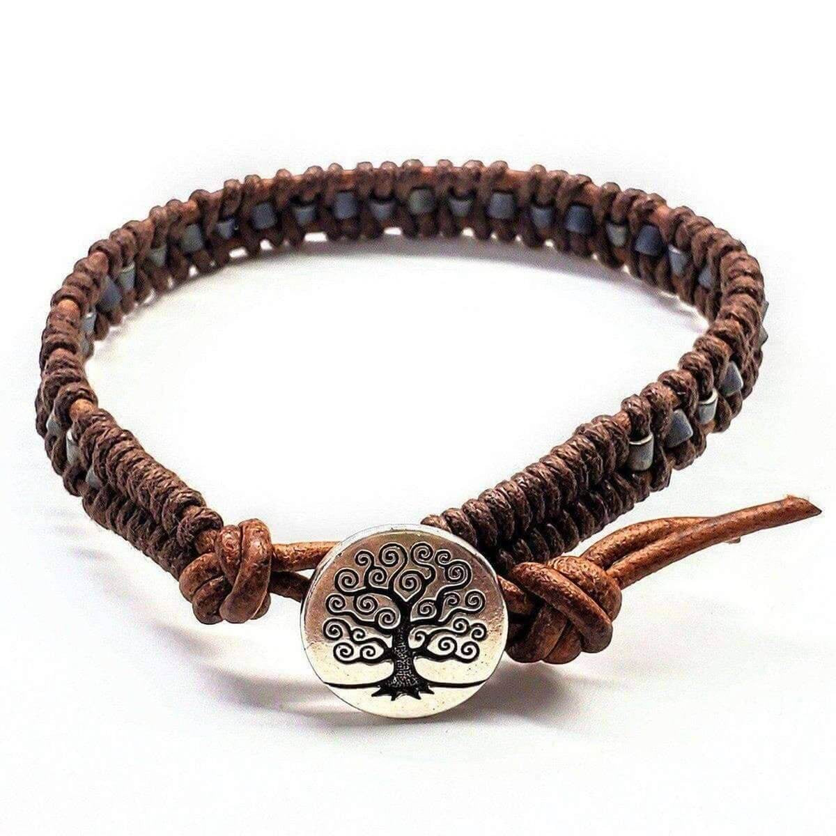 Handmade Tree of Life Leather Wrap Bracelet