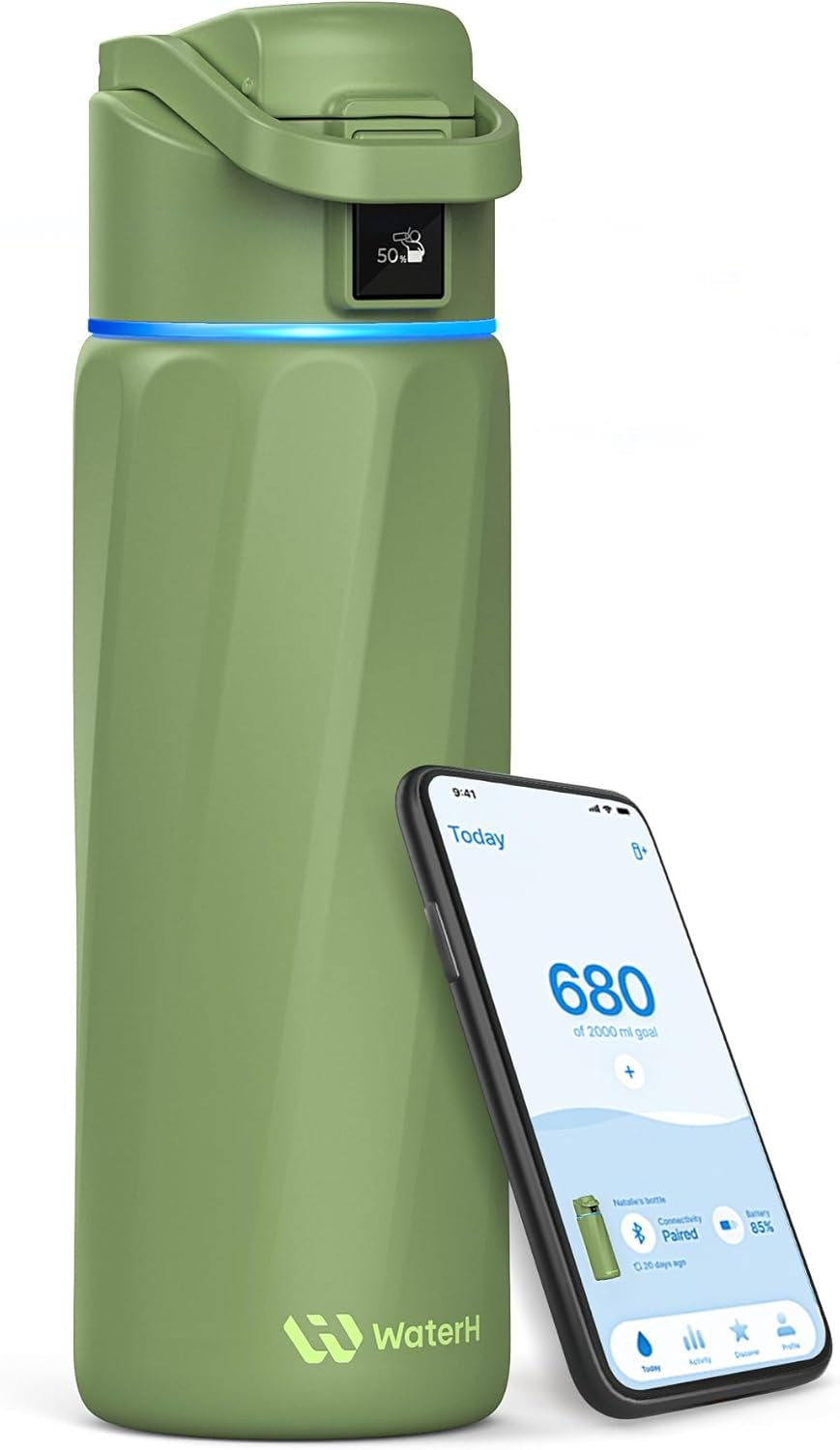 BOOST Smart Water Bottle with Reminder & Tracker, Double Wall Vacuum Insulated Bottles Stainless Steel, 32Oz Bpa-Free Wide Mouth for School, Gym, Office, Ideal for Father'S Day