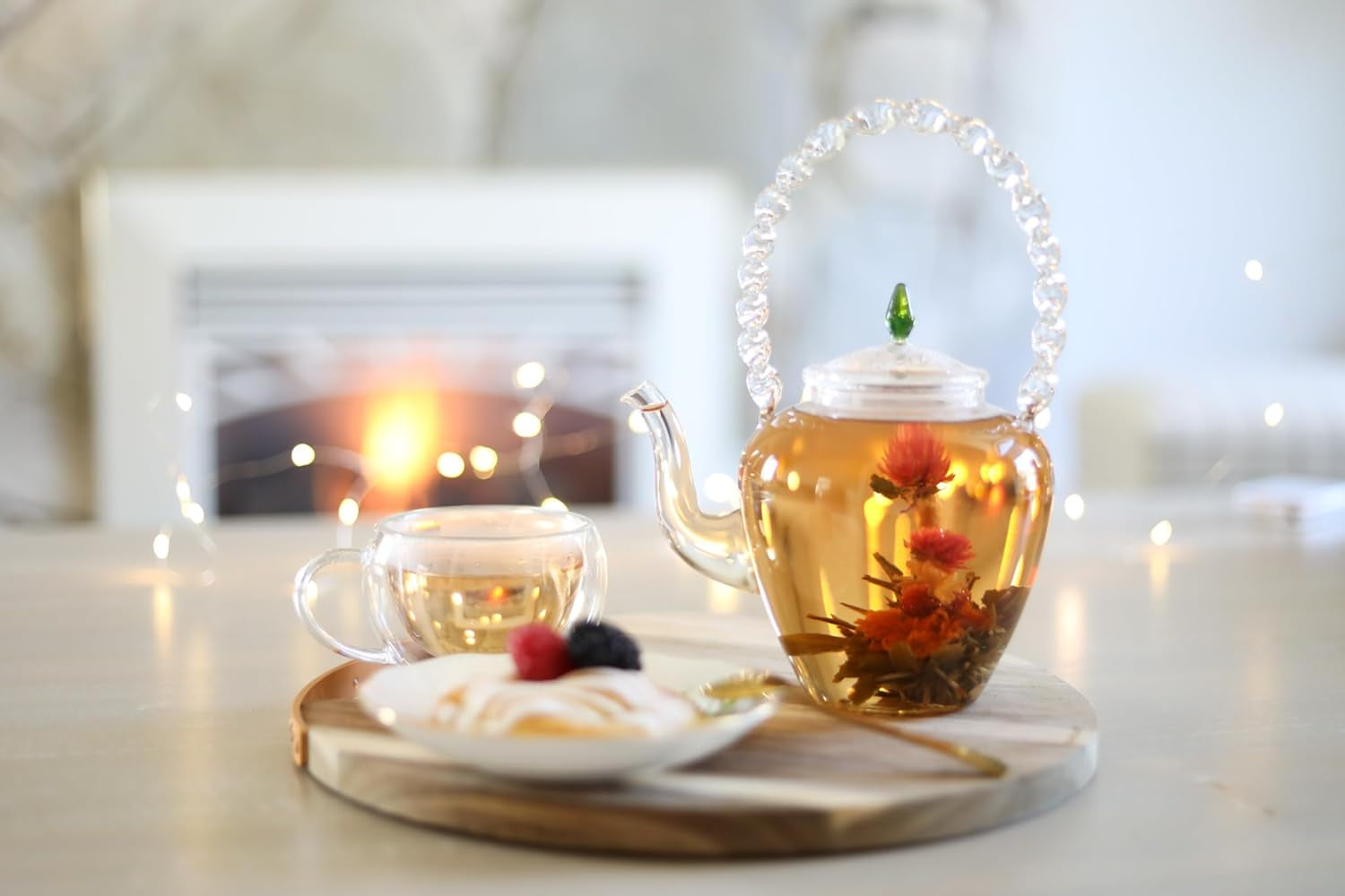 Flowering Tea - 12 Unique Varieties of Fresh Blooming Tea Flowers - Hand-Tied Natural Green Tea Leaves & Edible Flowers - 12-Pack Gift Canister - 36 Steeps, Makes 250 Cups