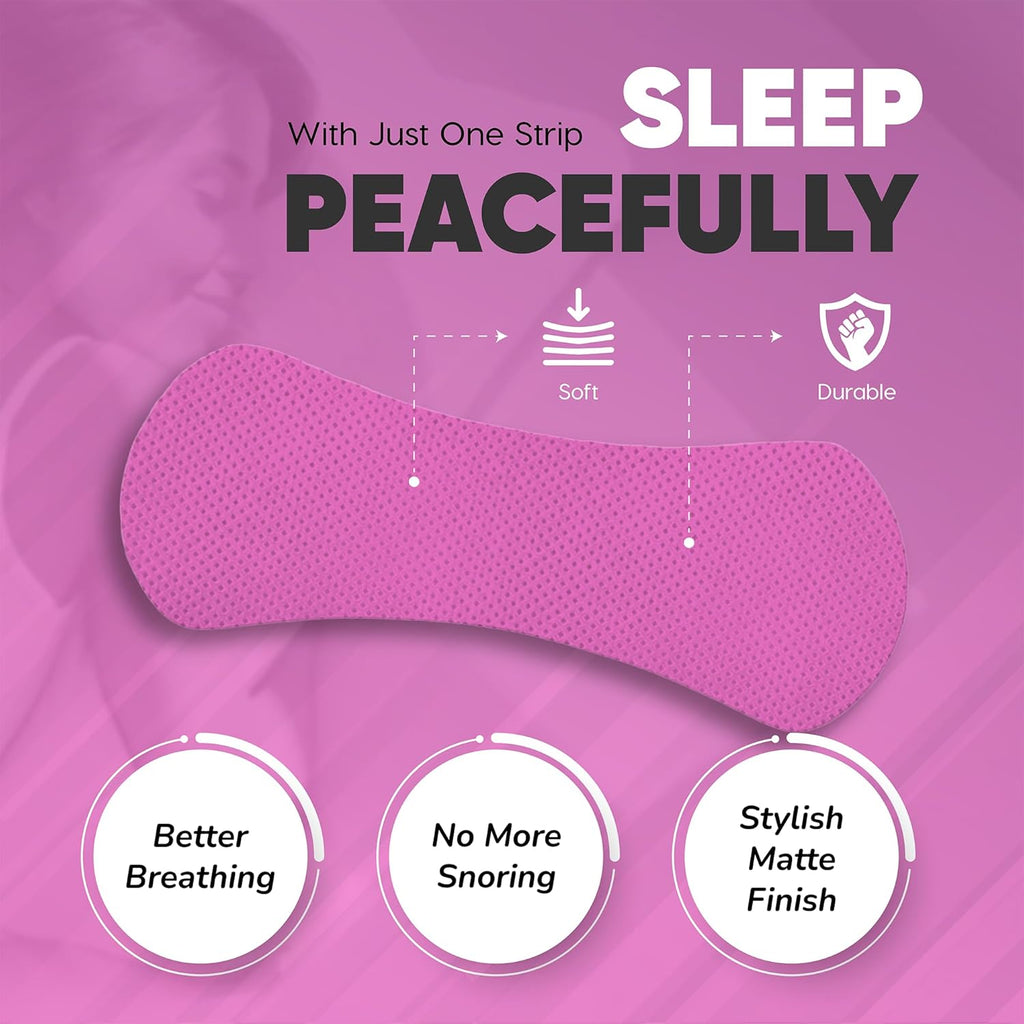 Pink Nasal Strips (30 Strips) – Extra-Strength for Better Sleep, Snoring Relief & Breathing – Ideal for Sports, Exercise & Nighttime – Skin-Friendly, Nasal Congestion Relief, Nose Tape