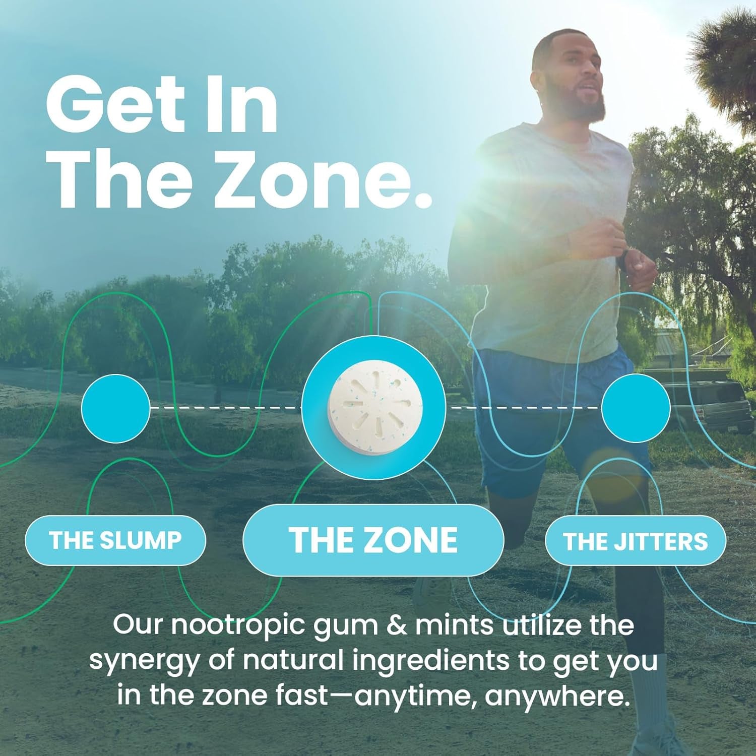 Energy & Focus Gum - 40Mg Natural Caffeine Gum & Nootropic Energy Supplement with L-Theanine & B Vitamins - Sugar Free, Vegan - Peppermint, 54Ct