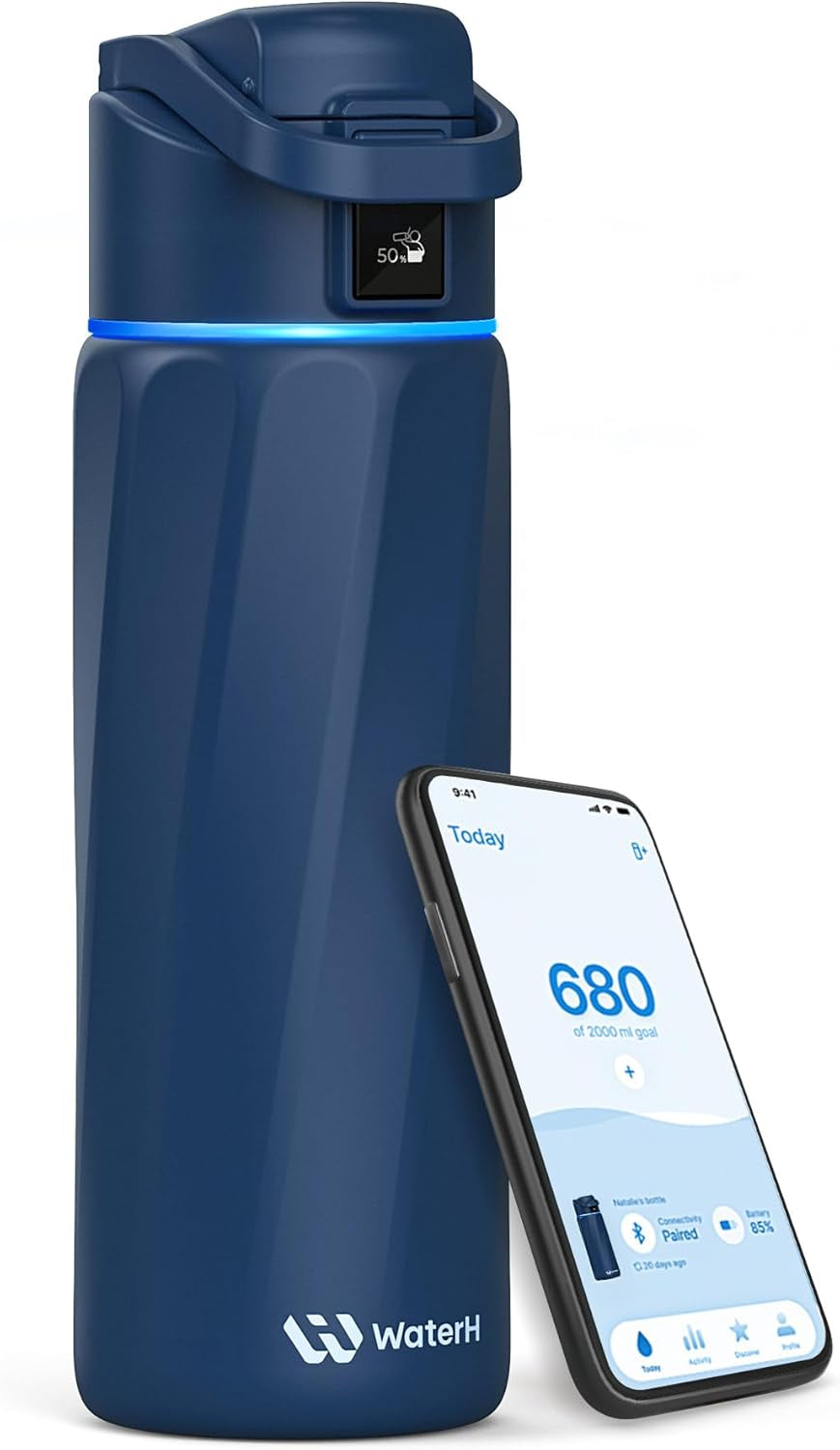 BOOST Smart Water Bottle with Reminder & Tracker, Double Wall Vacuum Insulated Bottles Stainless Steel, 32Oz Bpa-Free Wide Mouth for School, Gym, Office, Ideal for Father'S Day