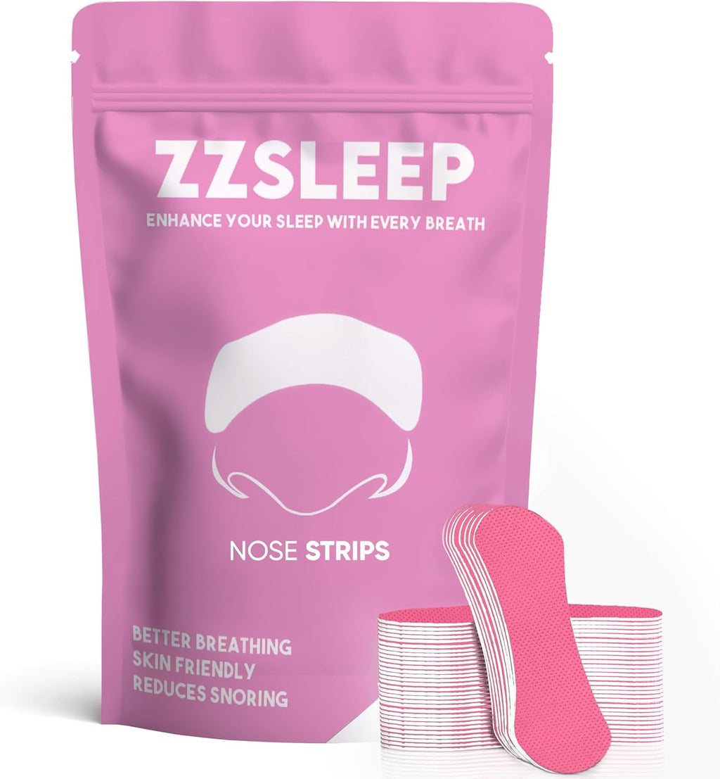 Pink Nasal Strips (30 Strips) – Extra-Strength for Better Sleep, Snoring Relief & Breathing – Ideal for Sports, Exercise & Nighttime – Skin-Friendly, Nasal Congestion Relief, Nose Tape