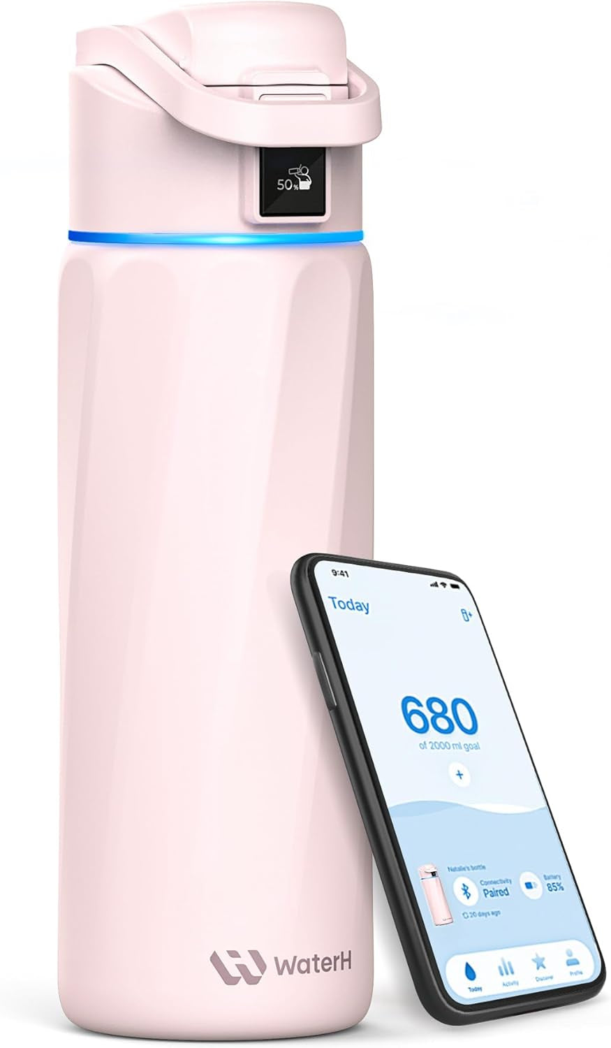 BOOST Smart Water Bottle with Reminder & Tracker, Double Wall Vacuum Insulated Bottles Stainless Steel, 32Oz Bpa-Free Wide Mouth for School, Gym, Office, Ideal for Father'S Day