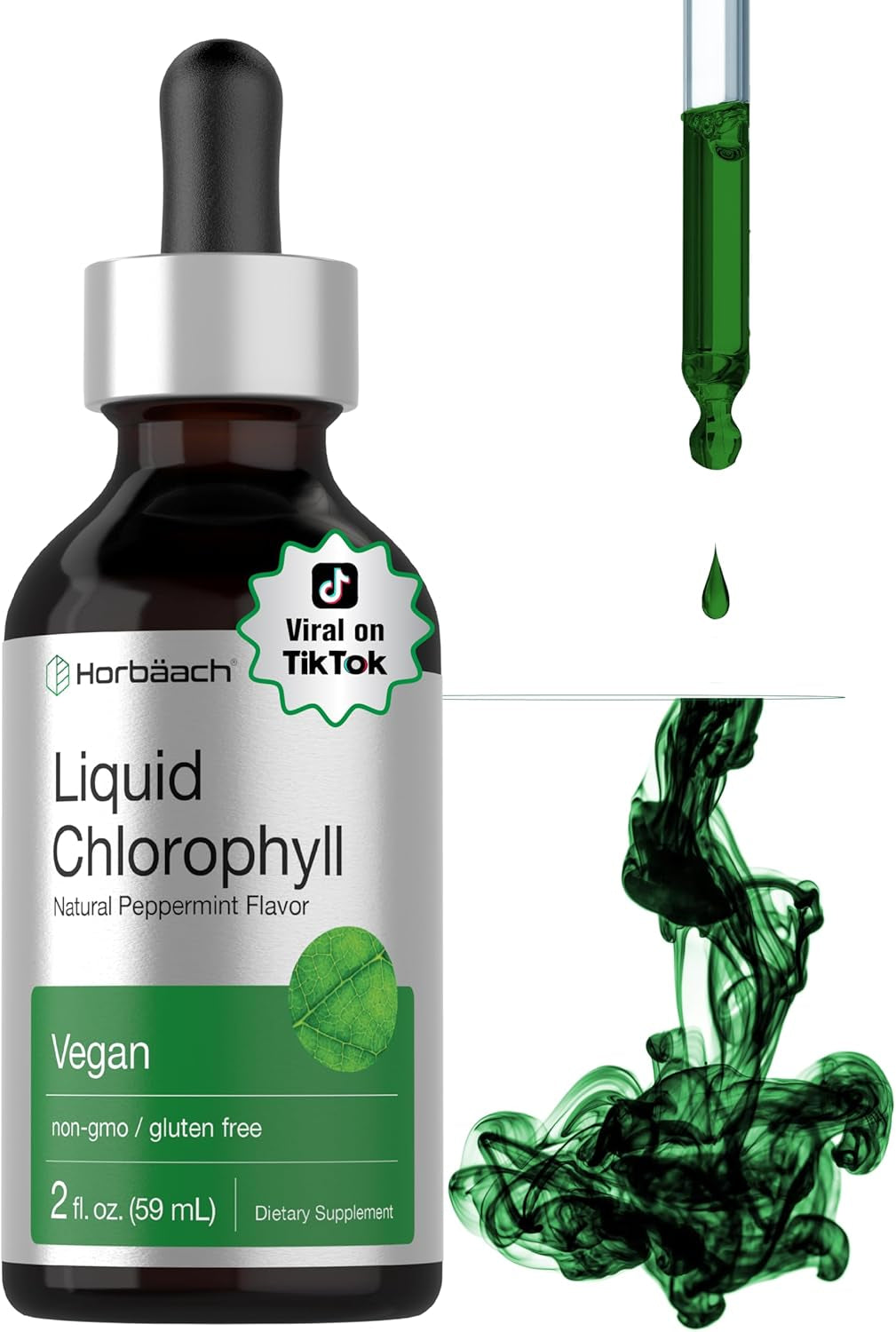 Liquid Chlorophyll Drops | 2 Oz | Vegan, Non-Gmo, and Gluten Free Formula | Natural Peppermint Flavor