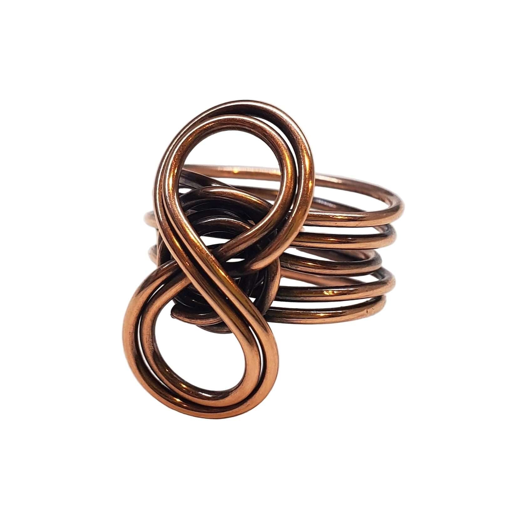 Handmade 5 Band Copper Eternity Infinity Ring Out of One Piece Wire