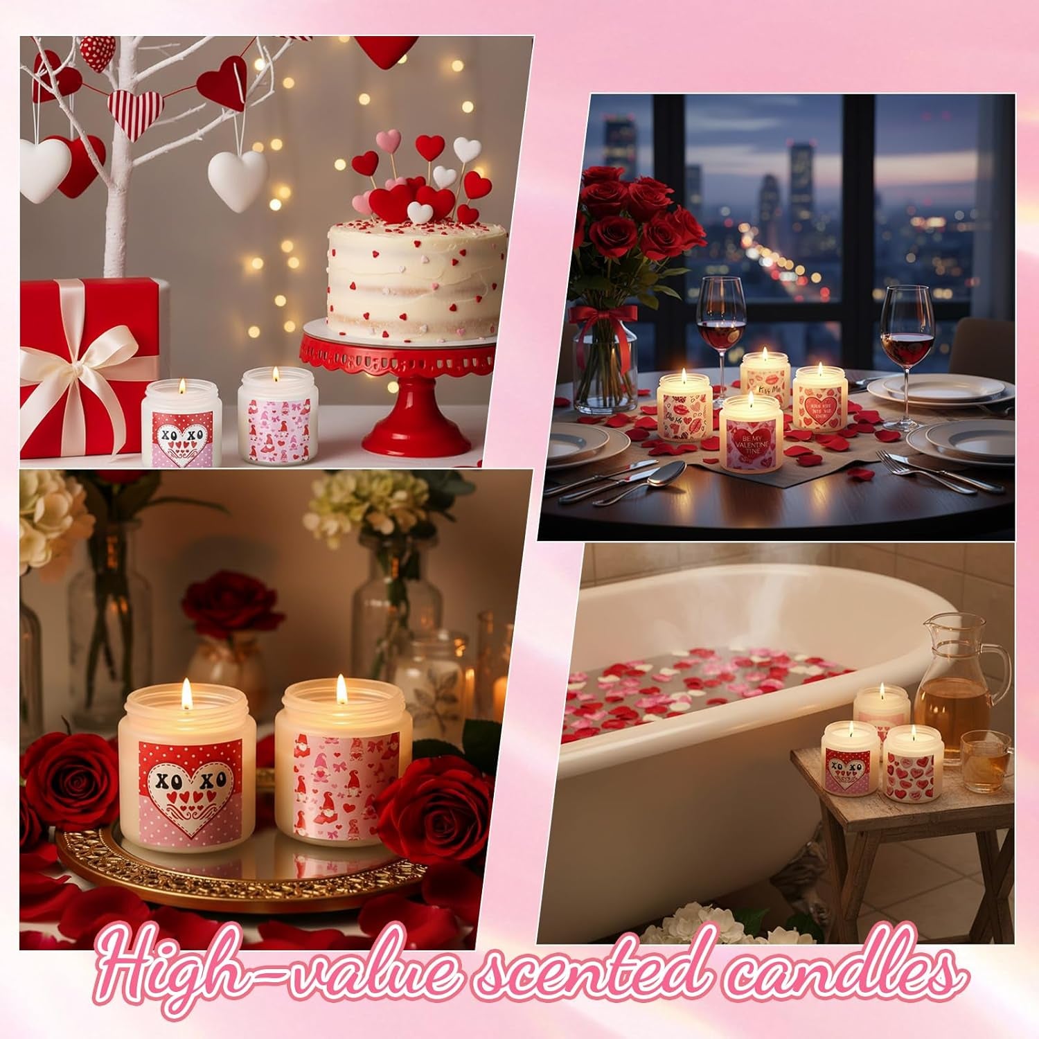 6 Packs Valentine'S Scented Candle Gift Set for Her Girlfriend Wife 2.8Oz Long Lasting Burning Aromatherapy Soy Wax Jar Candle Romantic Anniversary Valentine Decorative Gift for Women Men